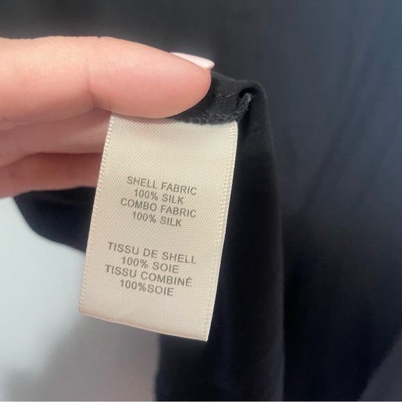 Rebecca Taylor Charlie Silk Top in Black Size 10 - Picture 9 of 9
